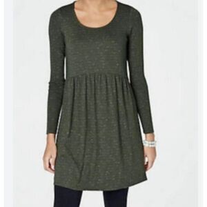 J. Jill Striped Green Long Sleeve Dress Size Large